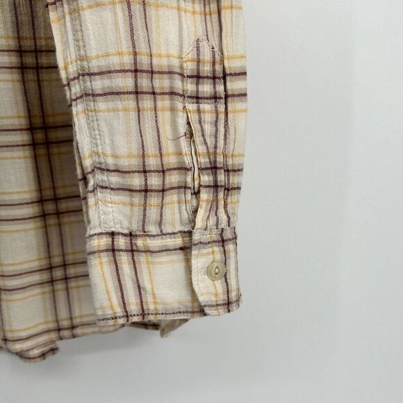 Denim and Supply Button Up Shirt RL Tomboy Casual Ivory Plaid Size Large - Picture 4 of 8